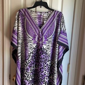 NWT JESSICA TAYLOR PURPLE & BLACK CAFTAN